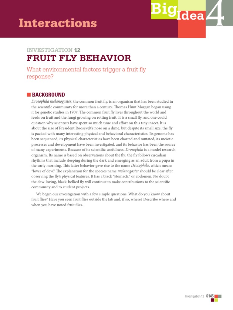 Fruit Fly Behavior and Environmental Factors | PDF | Drosophila ...