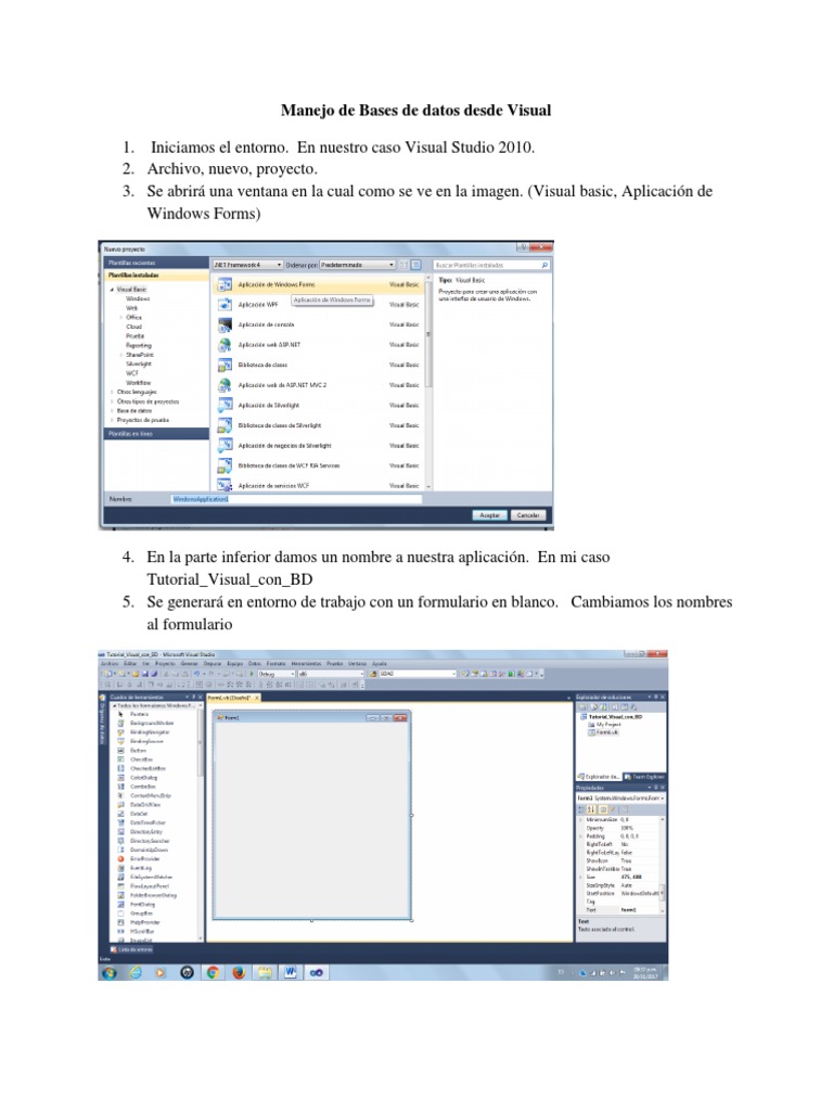 Manejo de Bases de Datos en Visual Basic | PDF | Tabla (base de datos ...