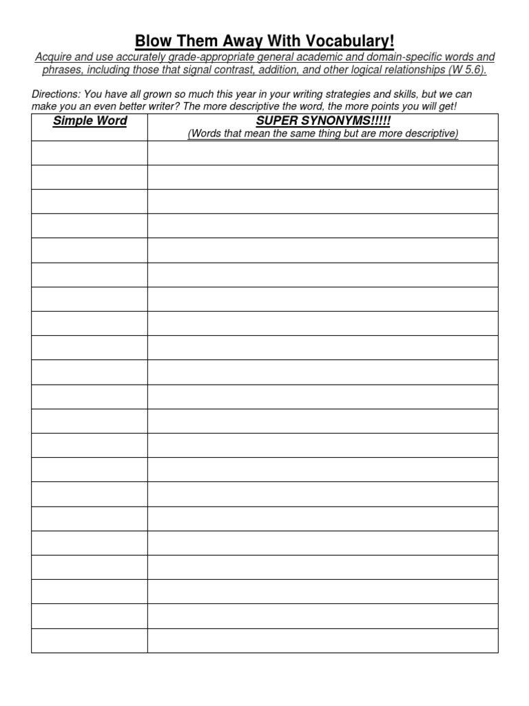 Vocabulary | PDF | Language Arts & Discipline