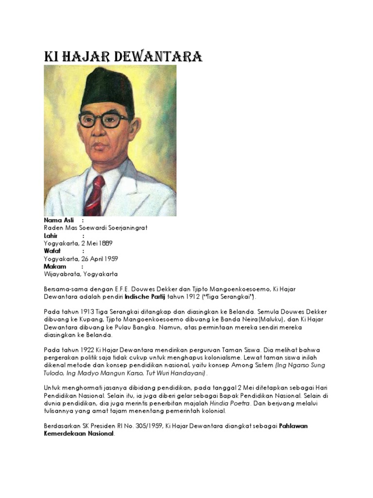 Download 8100 Koleksi Gambar Foto Pahlawan Ki Hajar Dewantara Keren Gratis