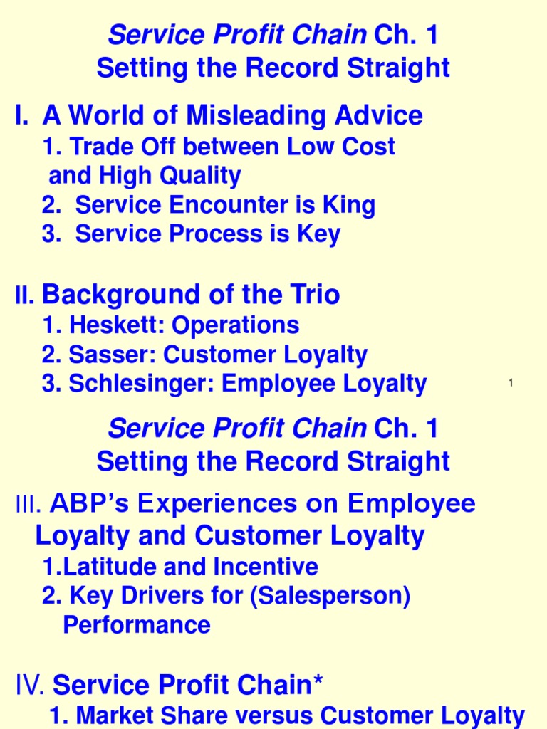 Chs 1 and 2 (Service Profit Chain Summer 10) | PDF | Leadership ...
