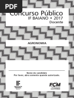 Caderno de Prova - Agronomia - If Baiano