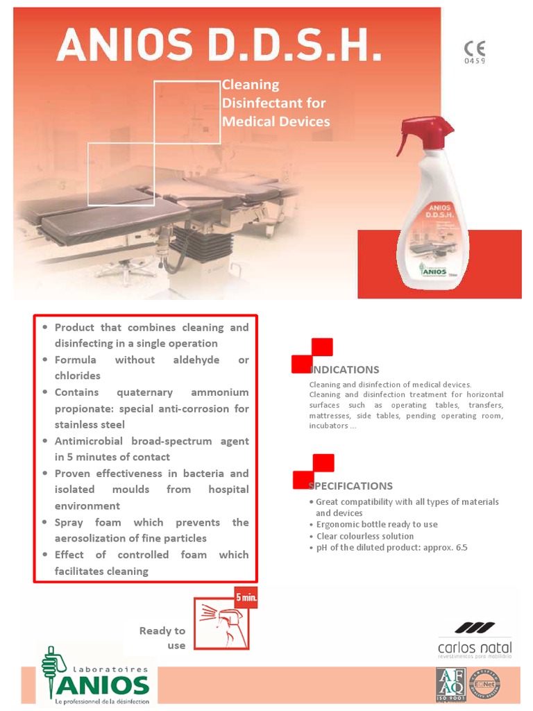 Anios Disinfectant for Medical Devices | PDF | Disinfectant | Microbiology