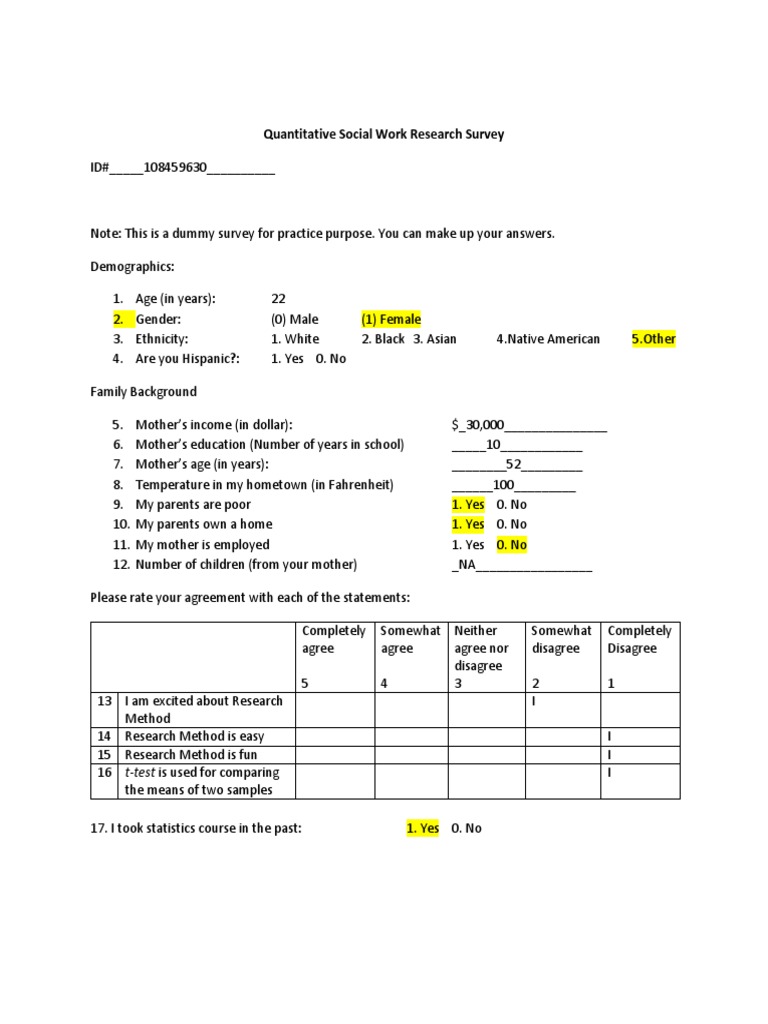 quantitative social work research