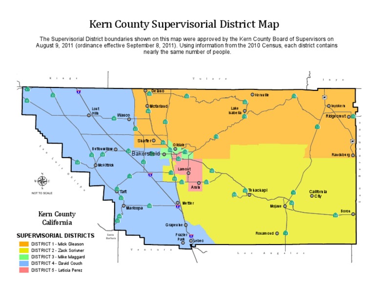Kern County supervisors map