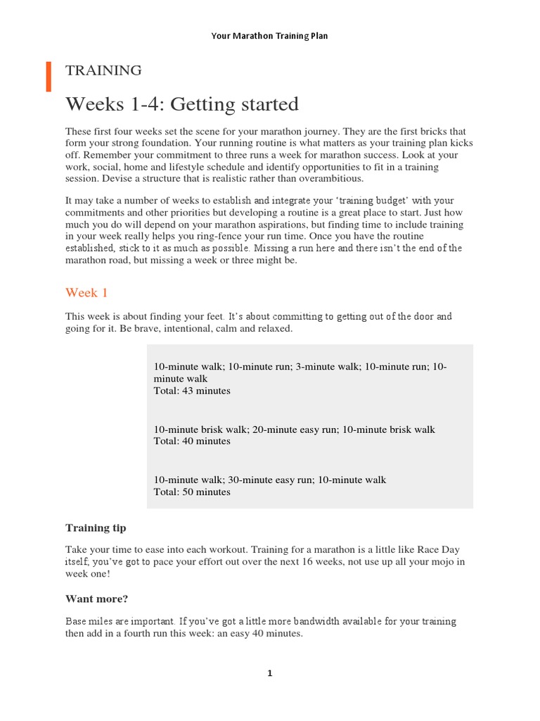 Your Comprehensive Marathon Training Plan | PDF | Running | Marathon