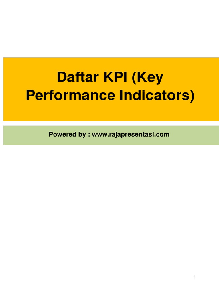 Contoh KPI untuk Berbagai Fungsi | PDF