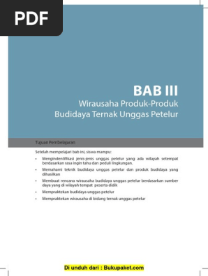 Bab 3 Wirausaha Produk Produk Budidaya Ternak Unggas Petelur