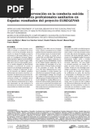 11. Modelos de Intervención en La Conducta Suicida Según Diferentes Profesionales Sanitarios en España - Resultados Del Proyecto Euregenas, España 2014