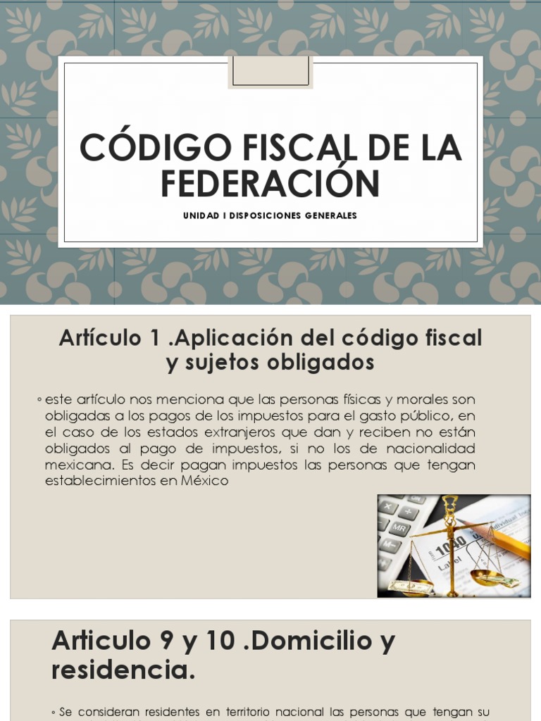 Exposición del Código Fiscal de la Federación Ley de