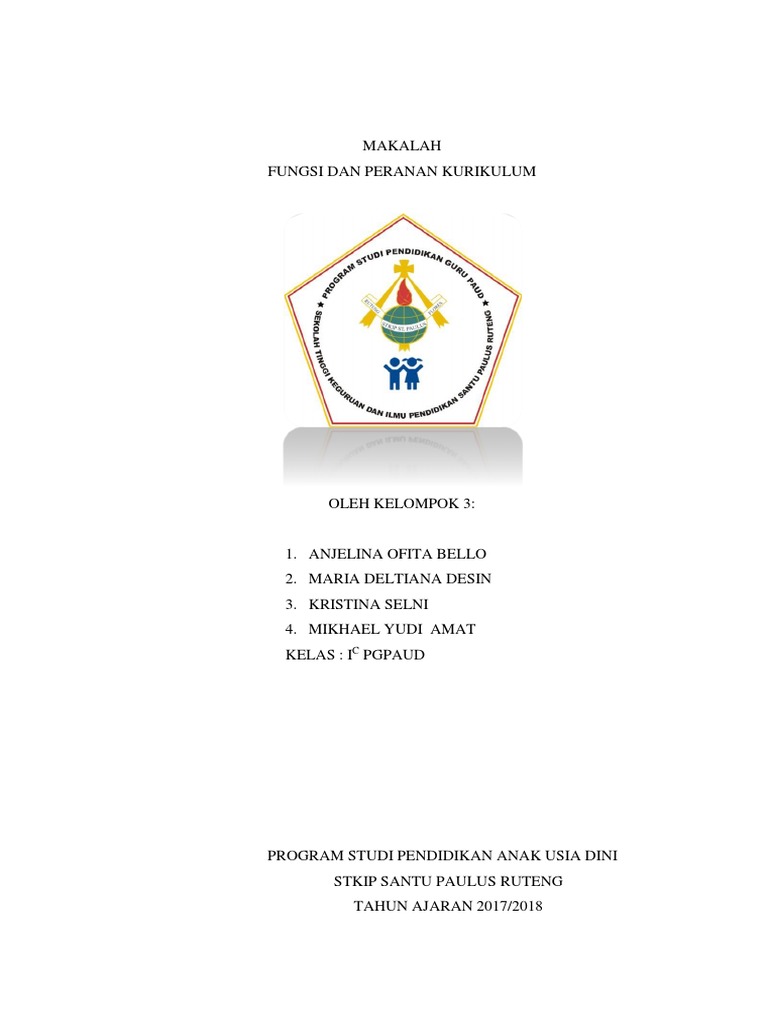 Contoh Makalah Pengembangan Kurikulum