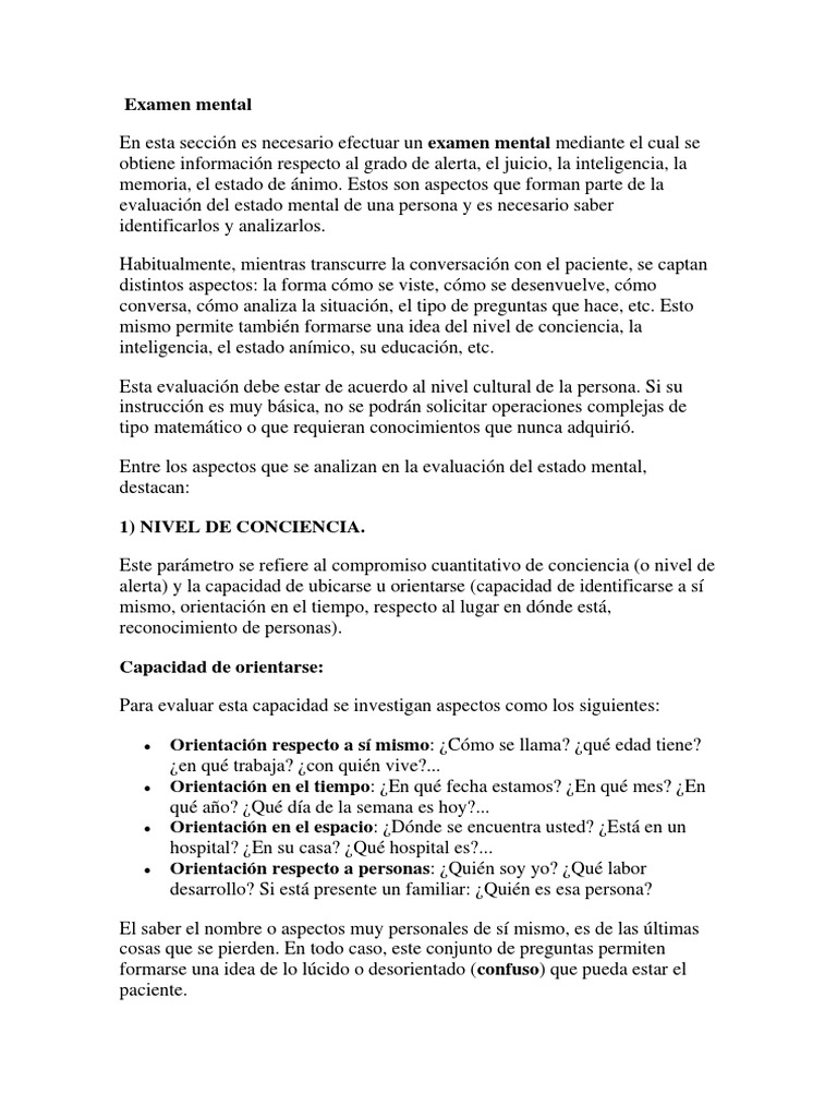 Examen Mental