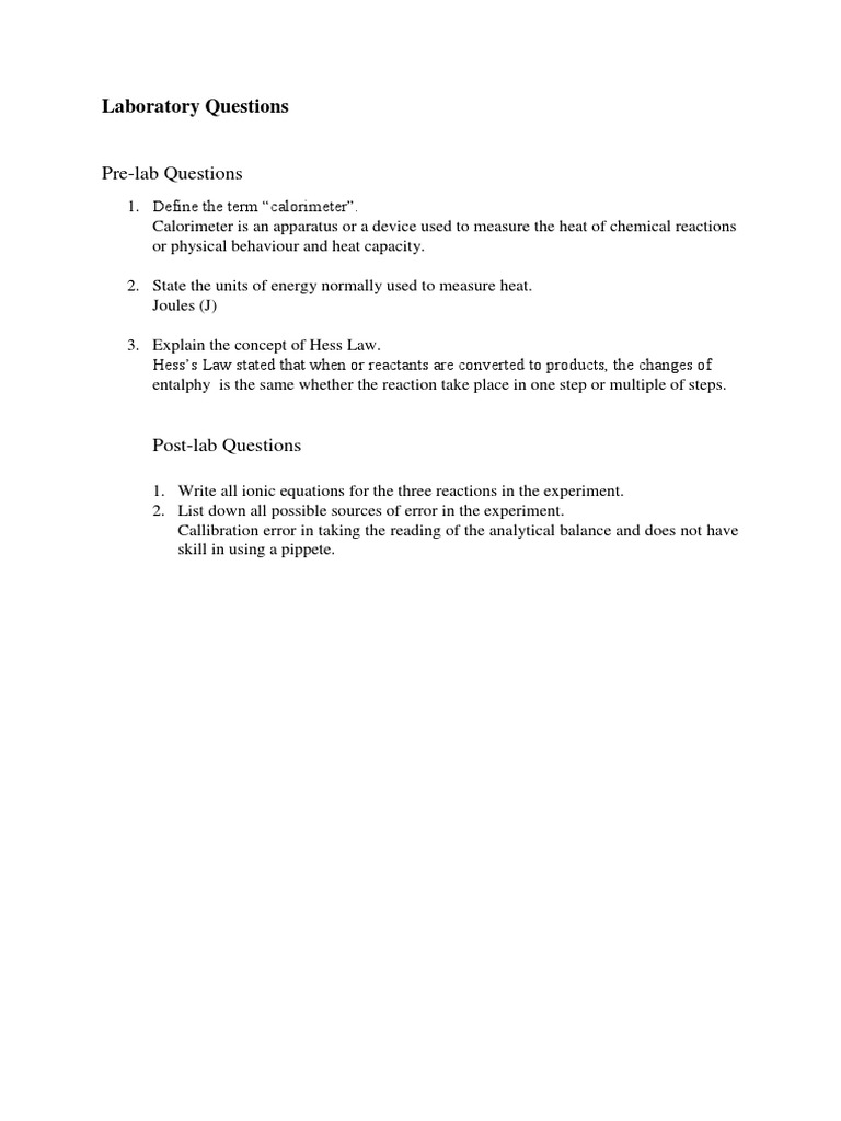 Laboratory Questions PDF
