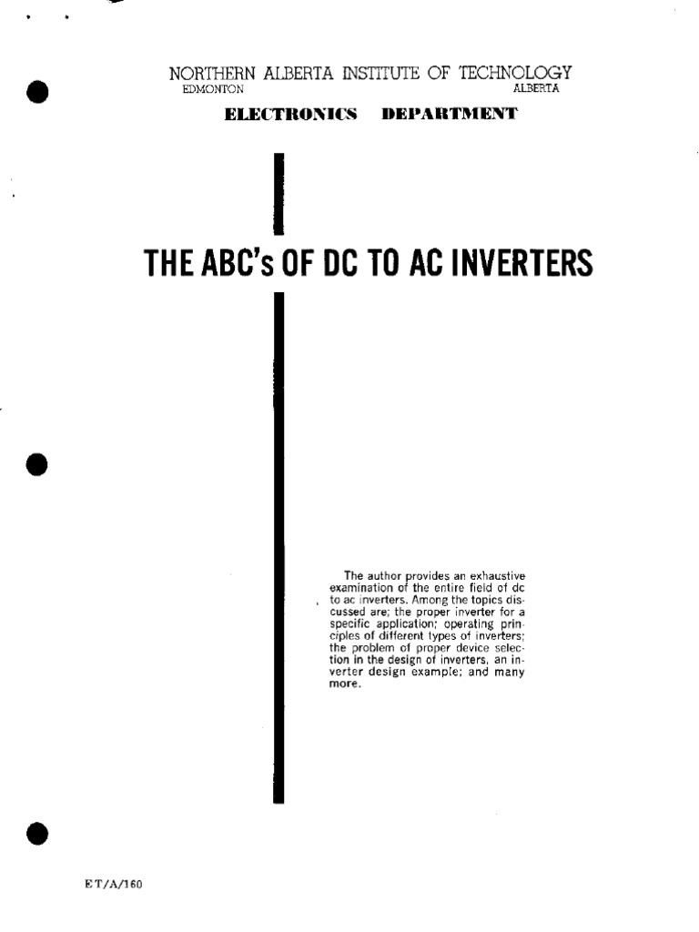 Abcs of DC To Ac Inverters PDF | PDF