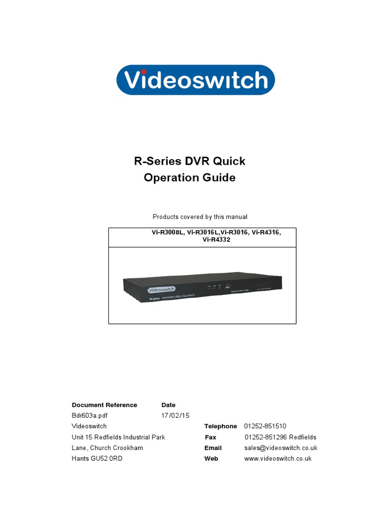 R-Series DVR User Guide | PDF | Electromagnetic Interference | Usb