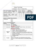 Design Technology Grade Sample - Term 2 - Answer Key