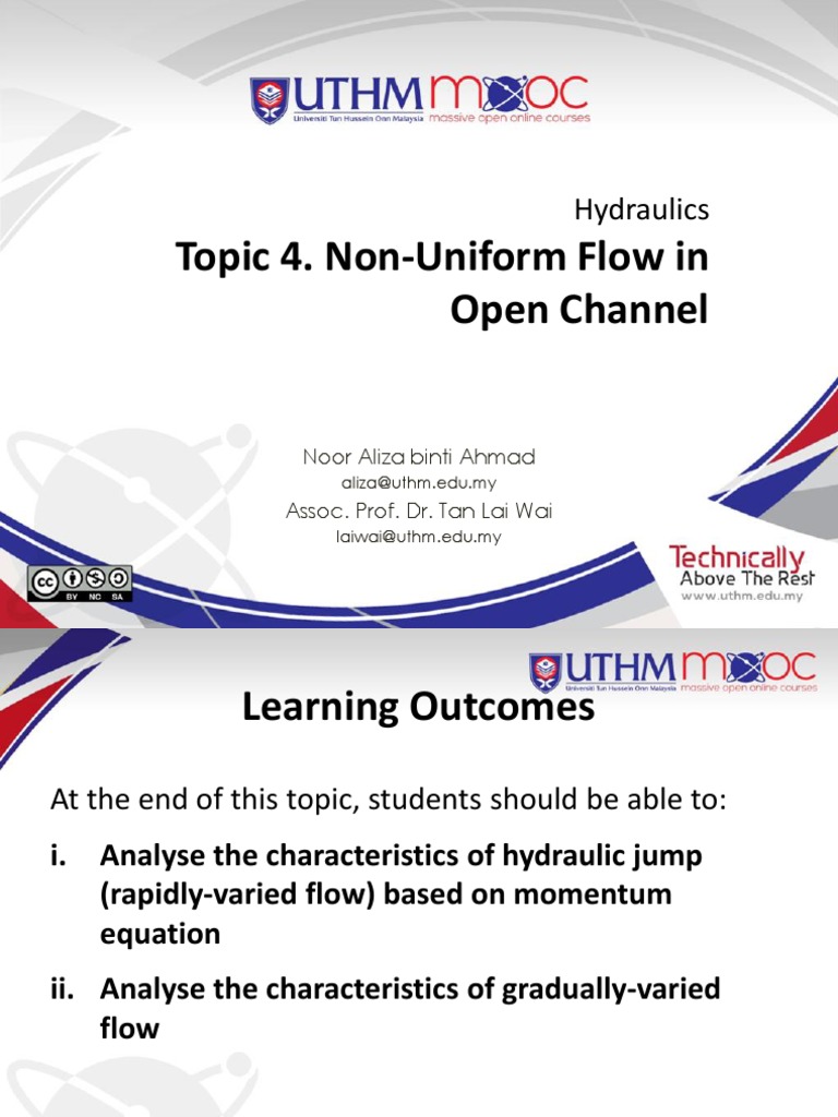 Non-Uniform Flow in Open Channels | PDF | Fluid Mechanics | Classical ...