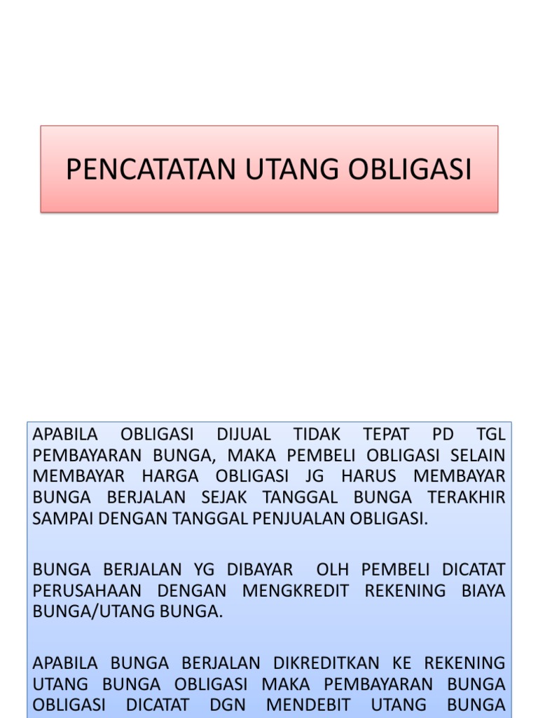 Pencatatan Utang Obligasi dan Bunga | PDF