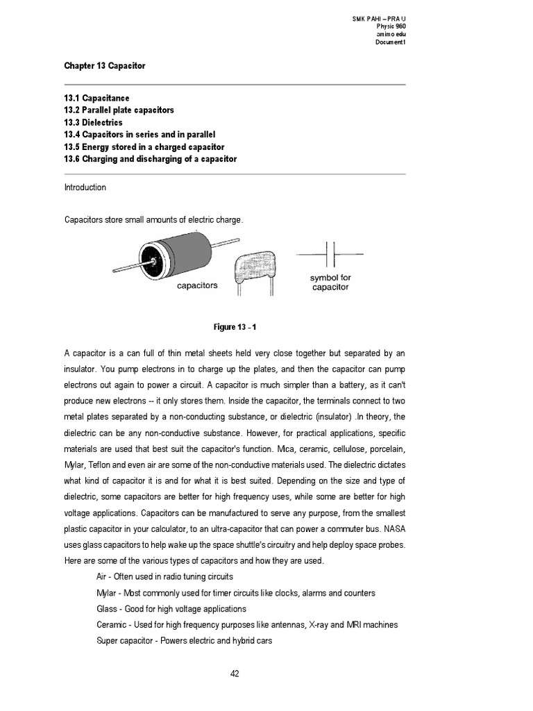 Chapter 13 Capacitors Download Free Pdf Dielectric Capacitor