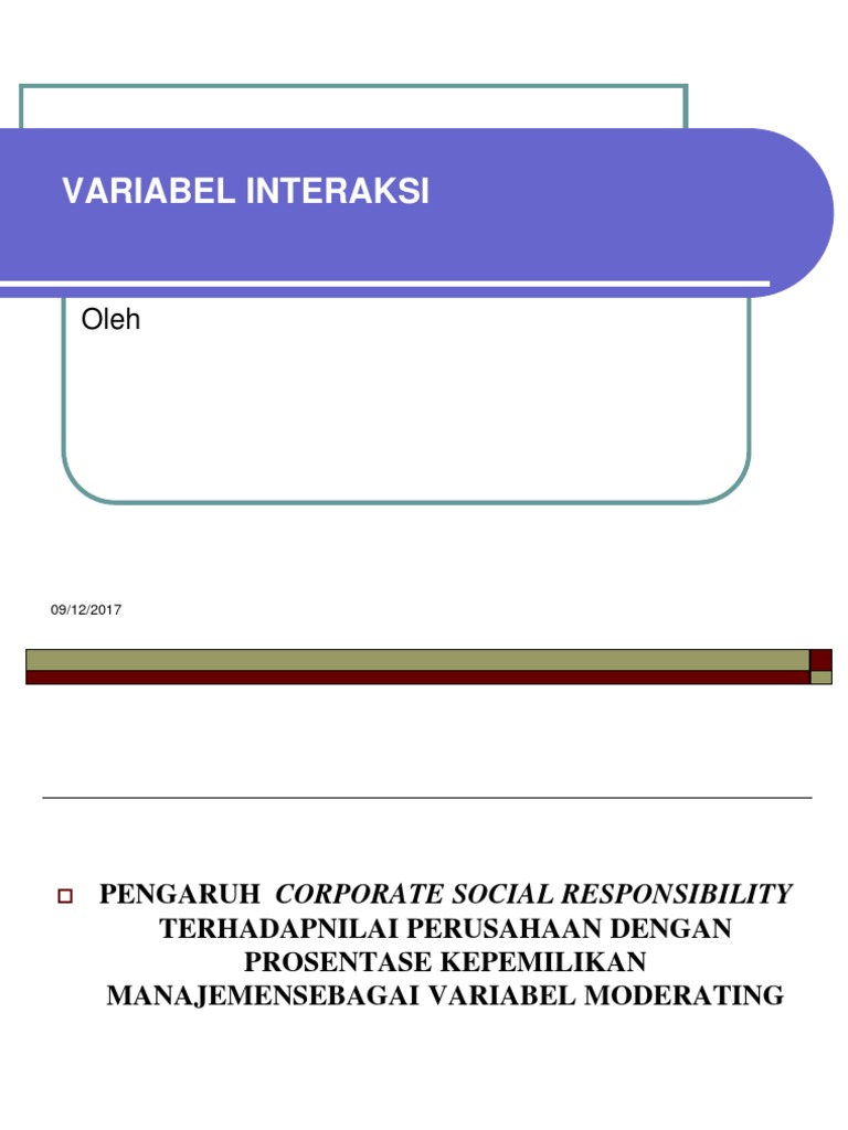 Variabel Interaksi | PDF