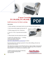 Canon Cartridge PG-30 (#30), PG-40 (#40), PG-50 (#50) : Refill Instructions For Black Cartridge