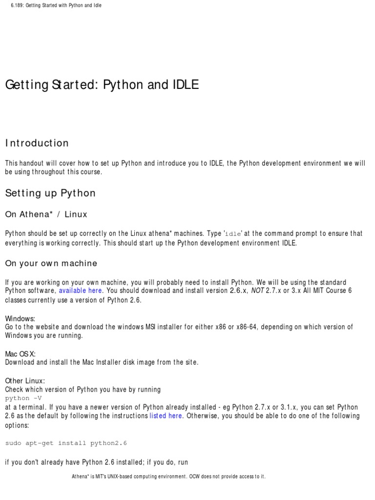 1 Mit6 189iap11 Start | PDF | Command Line Interface | Python ...