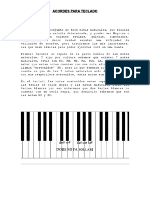 Competencia Cada semana trabajo Acordes para Teclado | PDF | Acorde (Música) | Llaves musicales