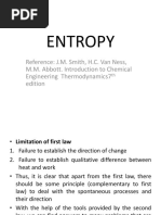 Entropy: Reference: J.M. Smith, H.C. Van Ness, M.M. Abbott. Introduction To Chemical Engineering Thermodynamics7 Edition