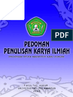 Pedoman Penulisan Karya Ilmiah Prodi Magister Ilmu Hukum PDF