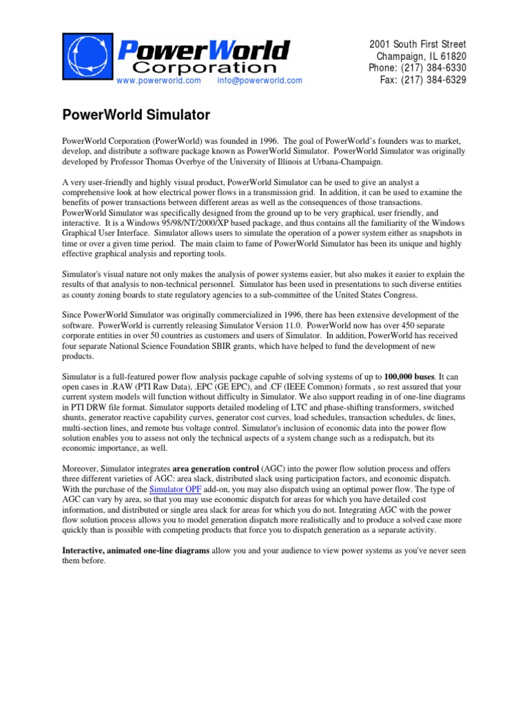 PowerWorld Simulator Overview and Features | PDF | Simulation ...
