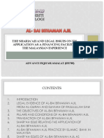 THE SHARIA’AH AND LEGAL ISSUES ON ITS APPLICATION AS A FINANCING FACILITY 