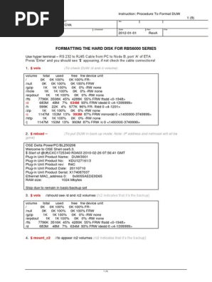 Procedure to Formatting Hard Disk DUW