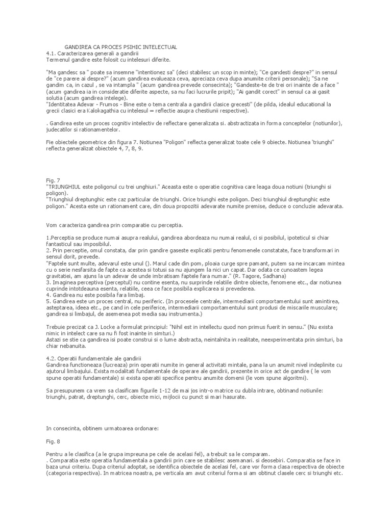 Gandirea Ca Proces Psihic Intelectual