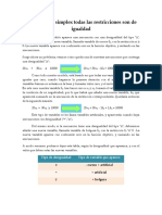 Qué Variables Usar de Acuerdo A La Desigualdad de Las Restricciones