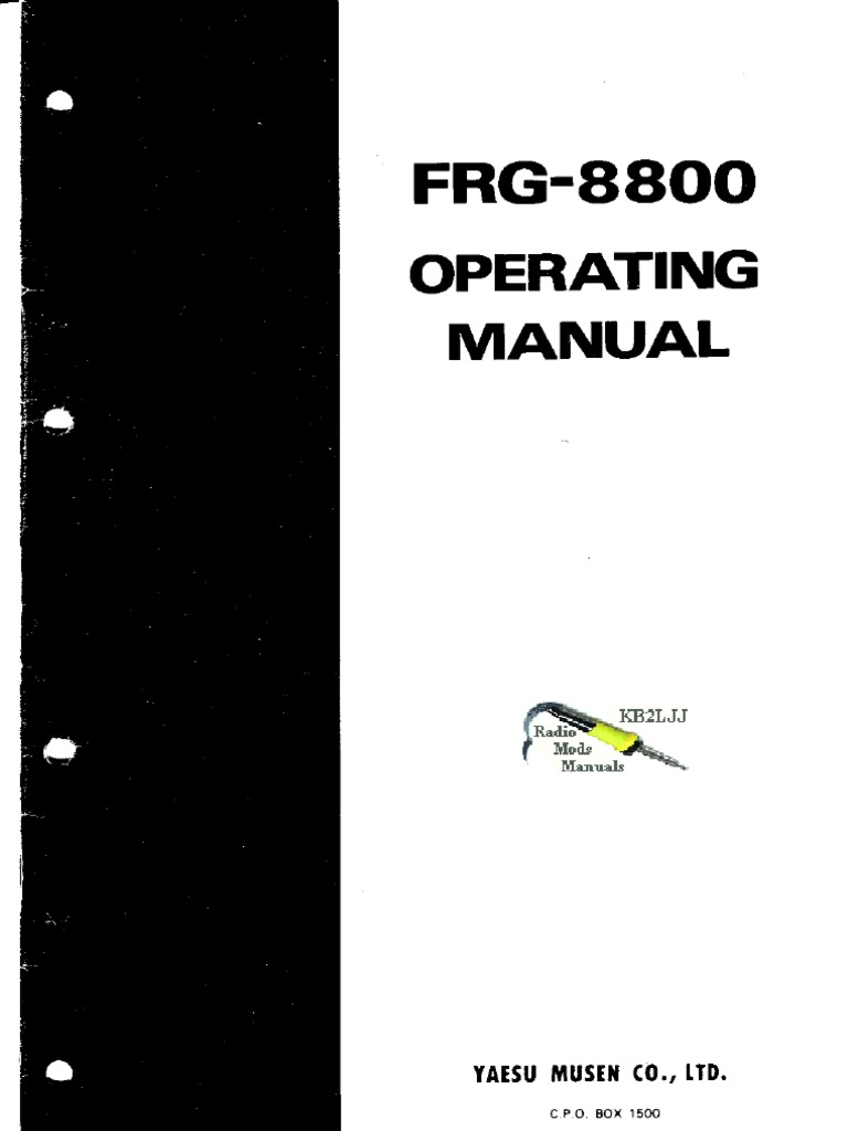 Yaesu FRG-8800 Operating Manual