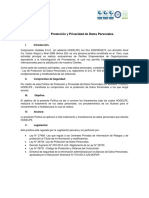 Política de Protección y Privacidad de Datos Personales.