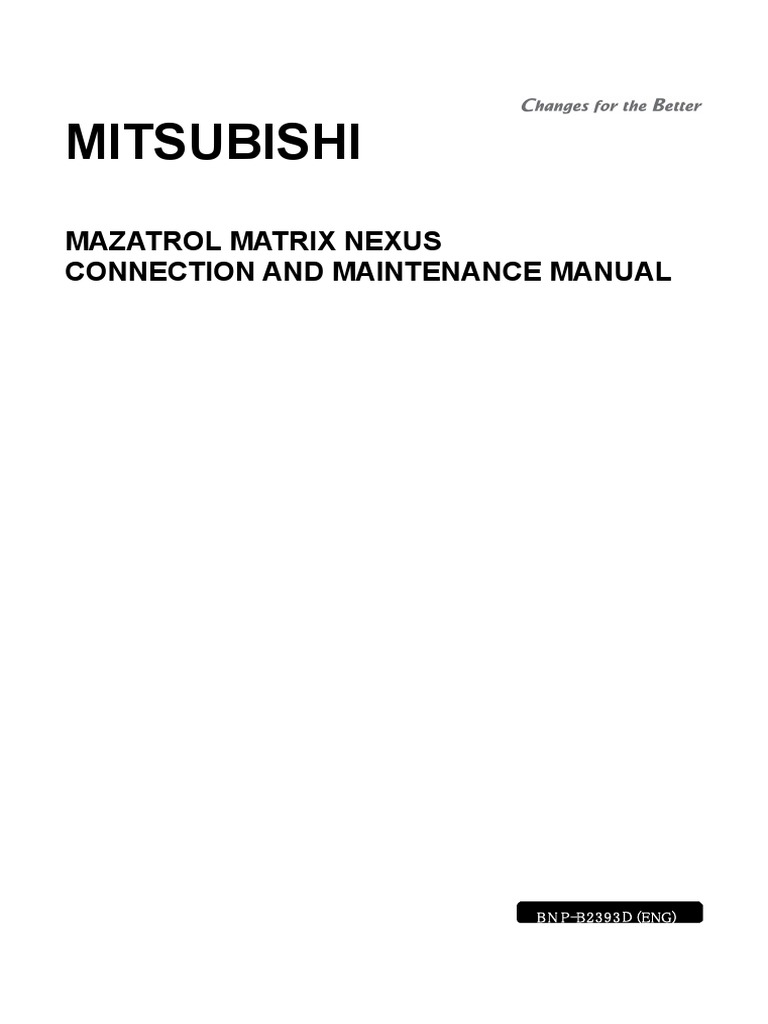 Mazatrol Matrix Nexus Connection and Maintenance Manual PDF | PDF ...