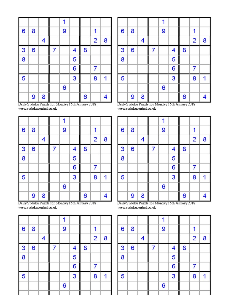 sudoku print version - 118 | pdf | puzzles | games of mental skill