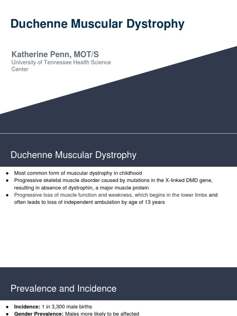 Duchenne Muscular Dystrophy Overview | PDF | Muscular Dystrophy ...