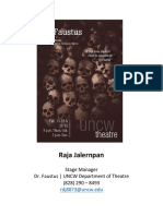 Raja Jalernpan: Stage Manager Dr. Faustus - UNCW Department of Theatre (828) 290 - 8493