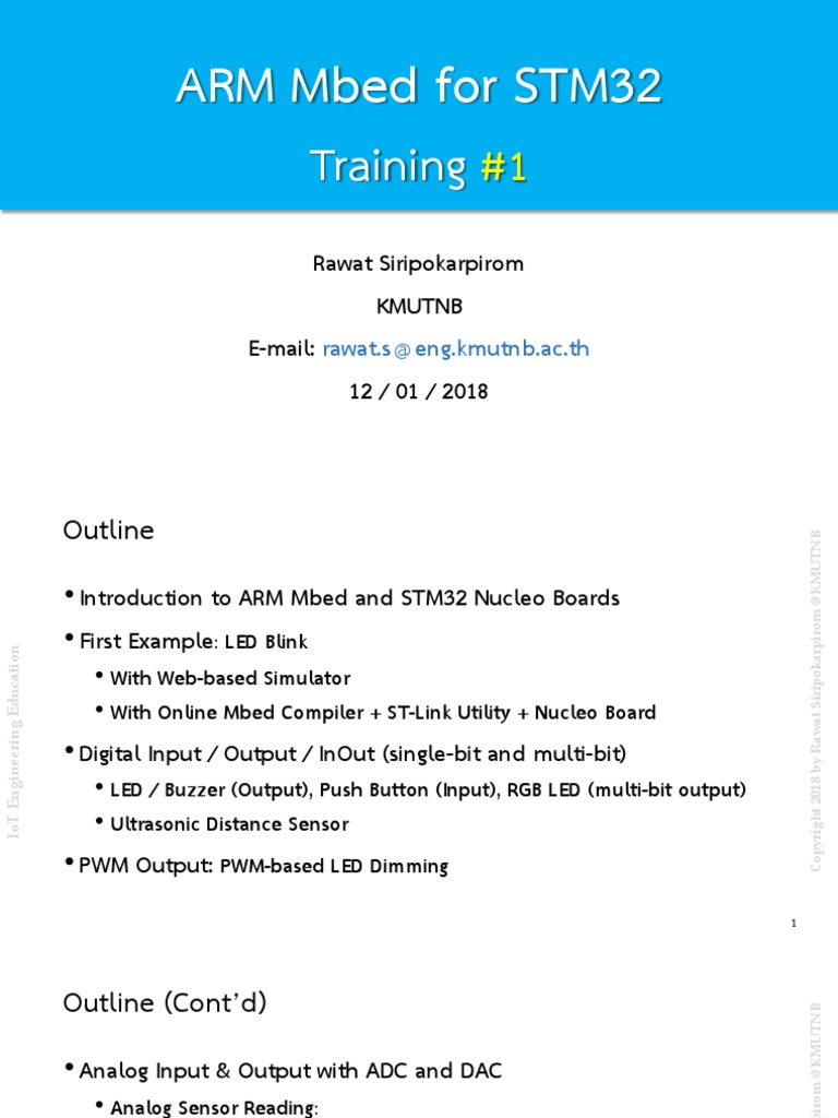 ARM Mbed For STM32 Training #1 (2018-01-12) | PDF | Computer ...