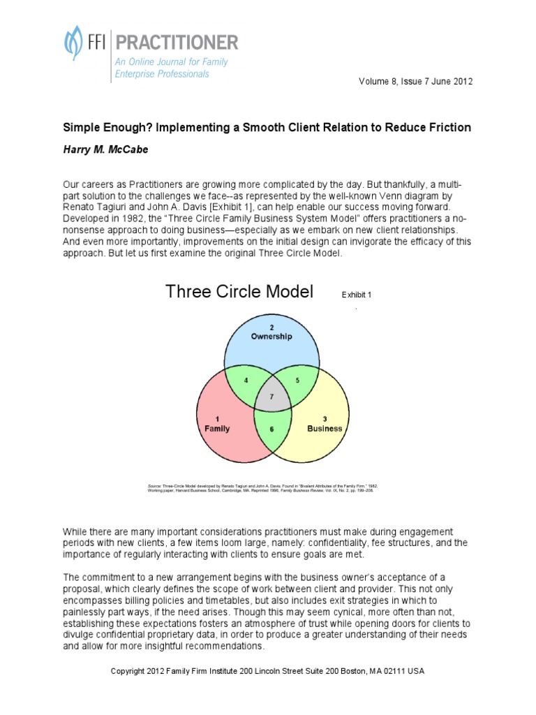 Three Circle Family Business System Model Tigiuri y Davis | PDF ...