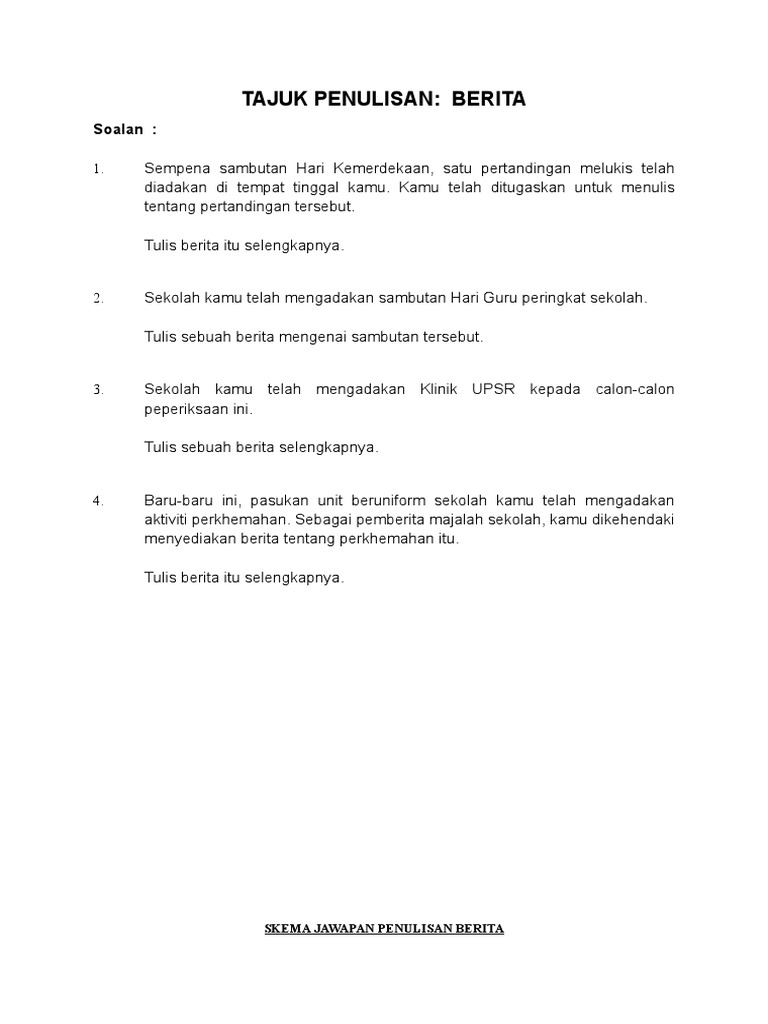 Karangan Berita Dan Jawapan Pdf