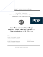 One Way and Two Way-Shape Memory Effect: Thermo-Mechanical Characterization of Ni-Ti Wires