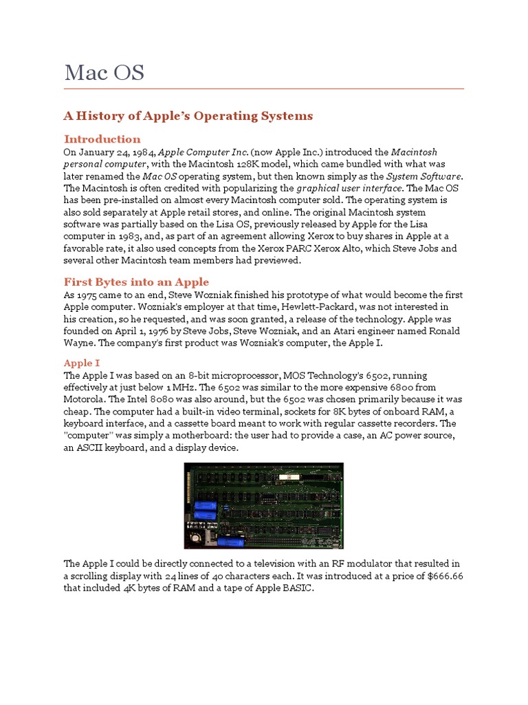 Mac OS: A Historical Overview | PDF | Berkeley Software Distribution ...