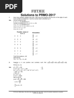 Fiitjee: Solutions To PRMO-2017