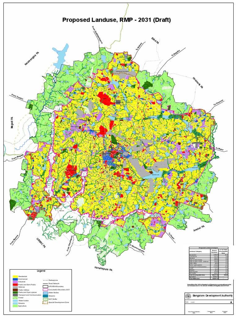 Bengaluru BDA RMP 2031 City Level PLU CompositeMap RMP 2031