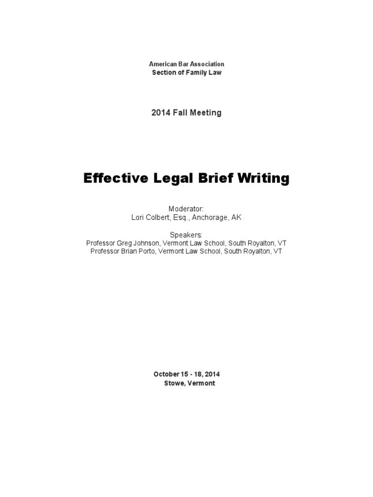 Reading 2 Effective Legal Brief Writing Brief (Law) Supreme Court
