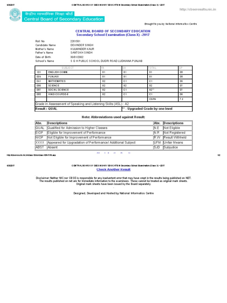 Central Board of Secondary Education Secondary School Examination ...