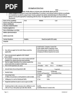 Job Applicant Data Form: Page - 1